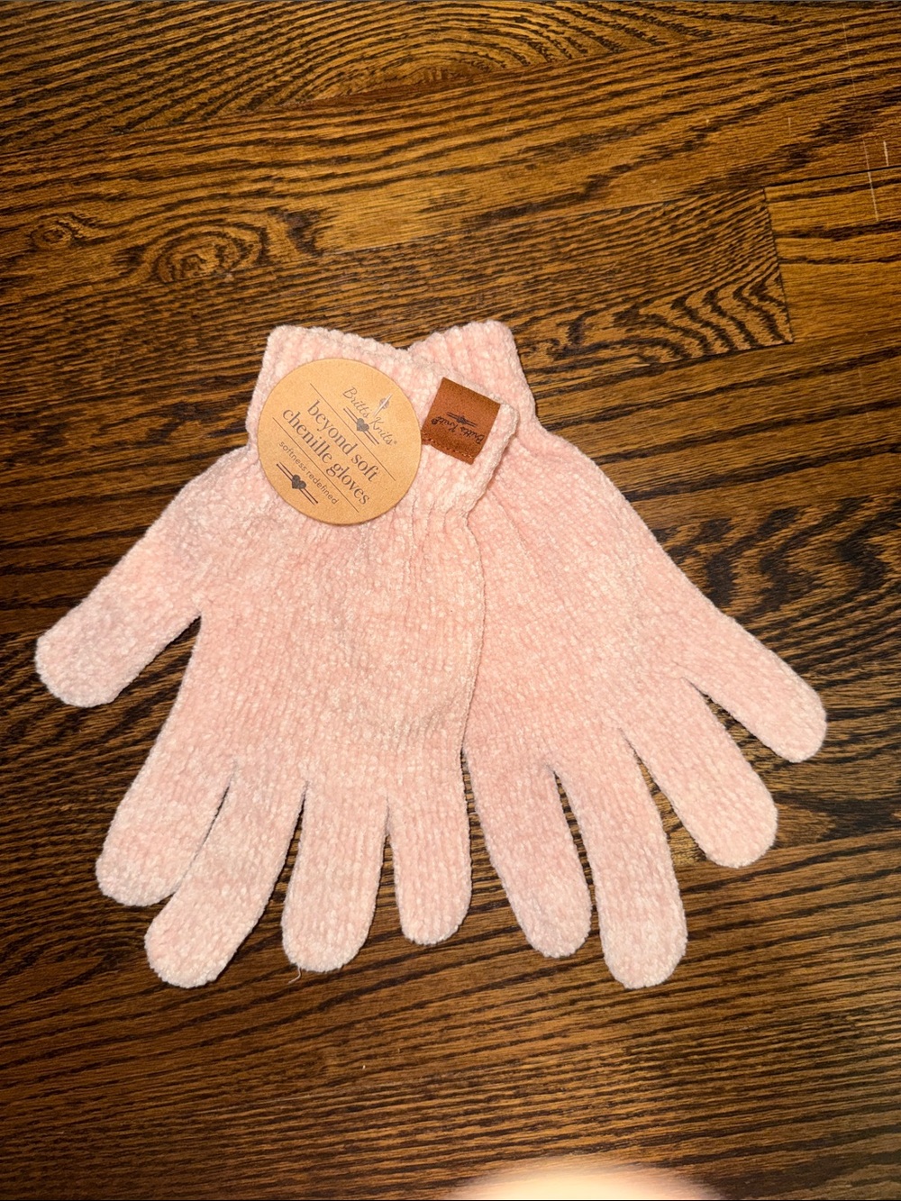 Barefoot Dreams Pink Chenille Gloves